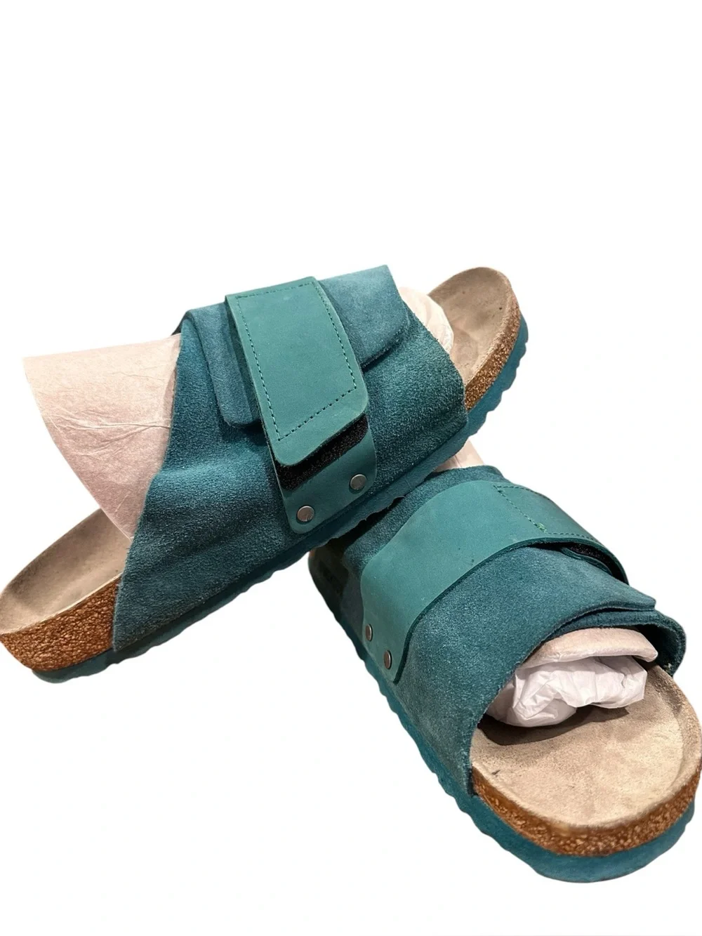 Birkenstock Kyoto Deep Turquoise Slide Sz 41 - Picture 4 of 10